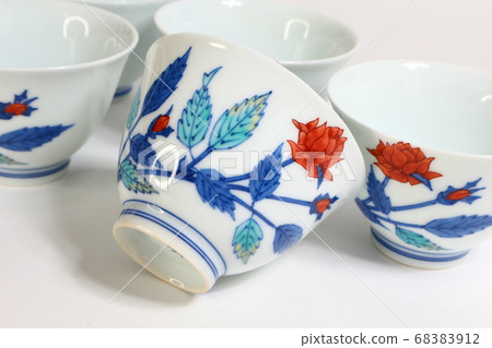 Imaizumi Imaemon杯清酒Nishiki Sakeware古董 68383912