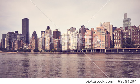 Vintage toned picture of New York East Side Vintage toned picture of New York East Side 68384294