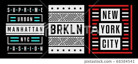 Vector retro illustration on the theme of Brooklyn. Urban. Modern. Stylized vintage grunge white typography, t-shirt graphics, poster, print. New York. Vector retro illustration on the theme of Brooklyn. Urban. Modern. Stylized vintage grunge white typography, t-shirt graphics, poster, print. New York. 68384541
