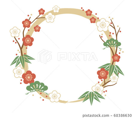 New Year's frame illustration New Year's card material 68386630