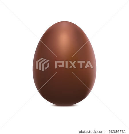 Realistic 3d Detailed Chocolate Egg Sweet Symbol of Easter. Vector 68386781