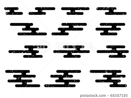 Japanese style cloud / haze illustration material 68387185