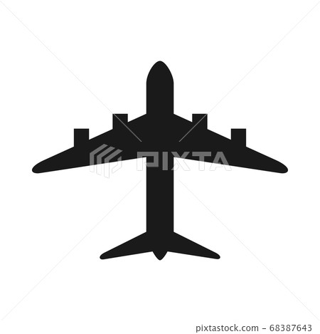 Black and white plane silhouette 68387643