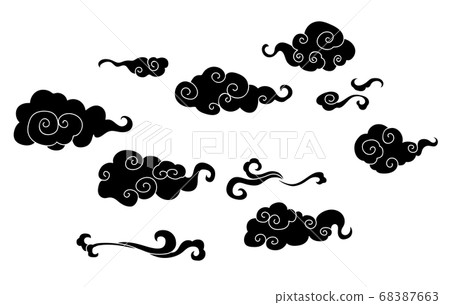 Japanese style cloud illustration material 68387663