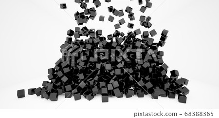 Abstract pattern of rectangles with the effect of displacement. Black clear boxes. Background for business presentation.3D illustration and rendering. Abstract pattern of rectangles with the effect of displacement. Black clear boxes. Background for business presentation.3D illustration and rendering. 68388365