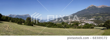 Alpine landscape in the Hautes-Alpes with Alpine landscape in the Hautes-Alpes with 68389172