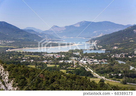 Alpine landscape in the Hautes-Alpes with Alpine landscape in the Hautes-Alpes with 68389173