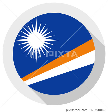 Flag of Marshall Island, round shape icon on white 68390062