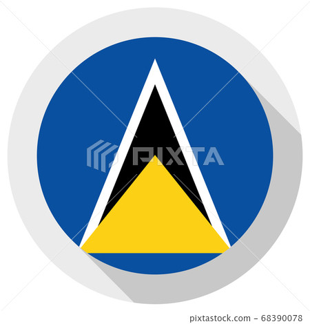 Flag of Saint Lucia, Round shape icon on white 68390078
