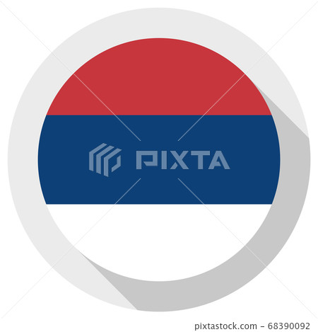 Flag of Serbia, Round shape icon on white Flag of Serbia, Round shape icon on white 68390092