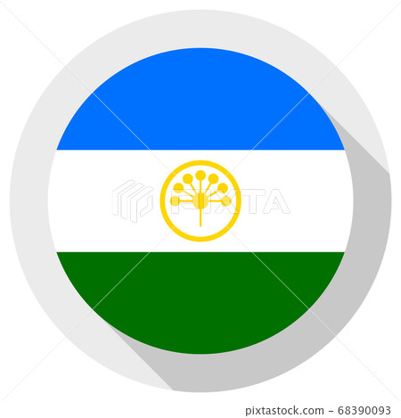 Flag of Bashkortostan, Round shape icon on white 68390093