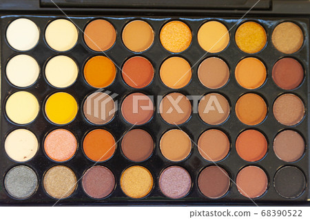 Palette of eyeshadows close-up. 68390522