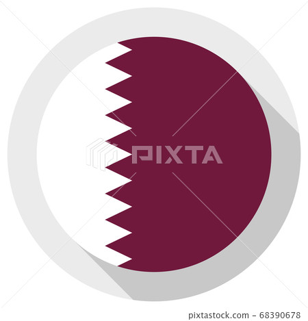 Flag of qatar, Round shape icon on white 68390678