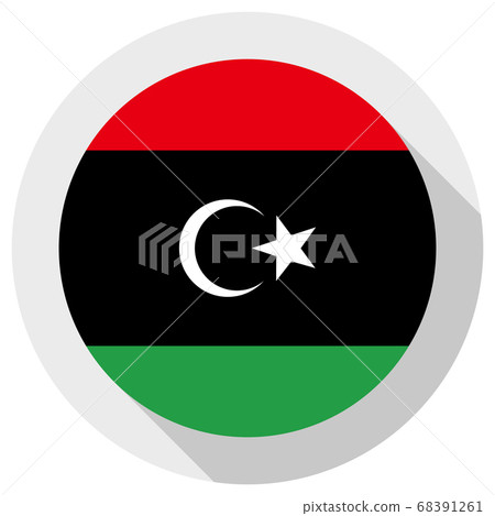 Flag of libya, Round shape icon on white 68391261