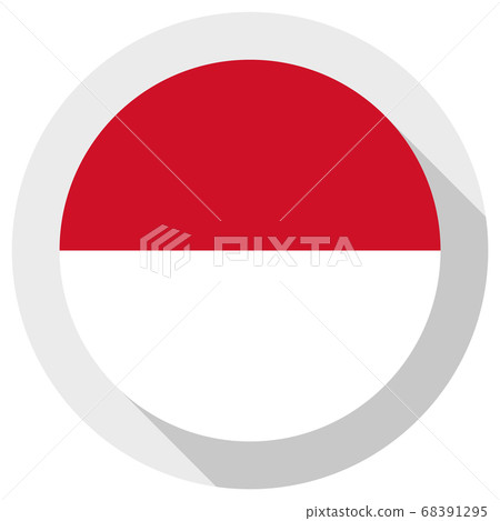 Flag of Indonesia, Round shape icon on white Flag of Indonesia, Round shape icon on white 68391295