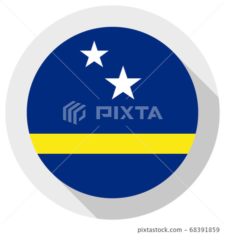 Flag of Curacao, Round shape icon on white Flag of Curacao, Round shape icon on white 68391859