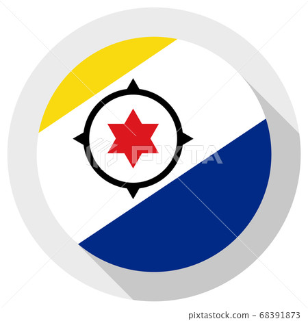 Flag of Bonaire, Round shape icon on white 68391873
