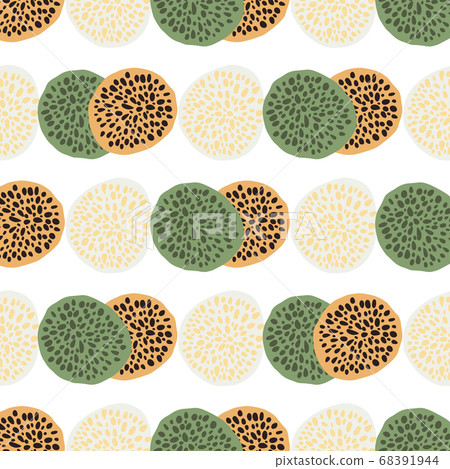 Isolated scribble seamless pattern with dot 68391944