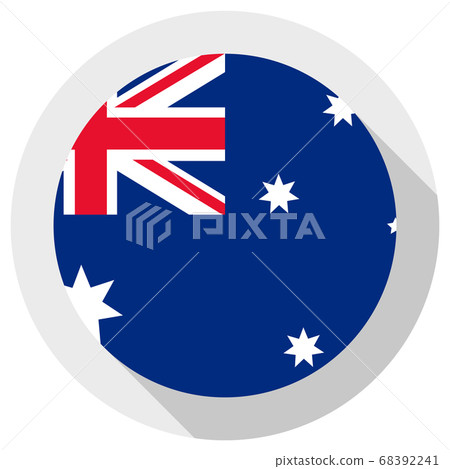Flag of Australia, round shape icon on white - Stock Illustration ...