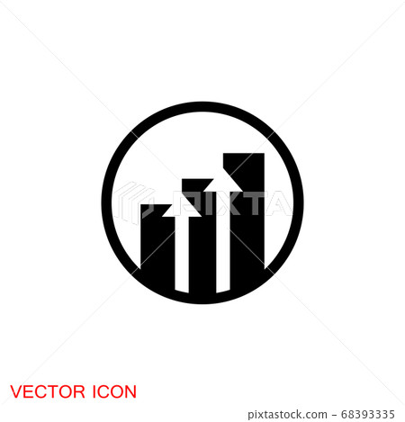 Chart icon vector growing graph icon illustration - Stock Illustration ...