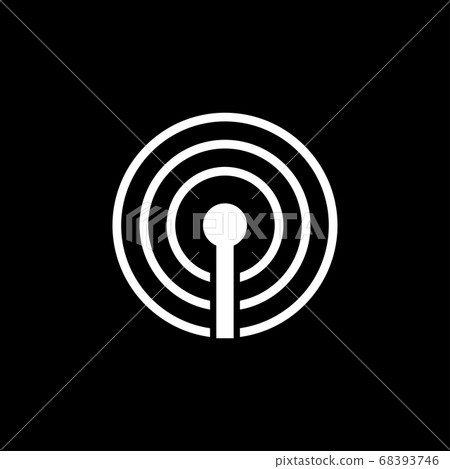 Antenna icon. Radar satellite dish - Vector icon 68393746