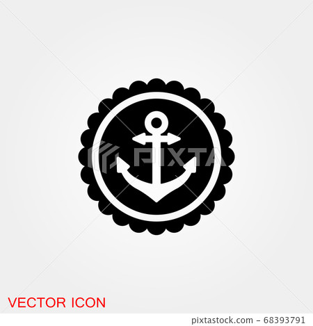 Anchor icon. Anchored flat vector icon for apps - Stock Illustration ...