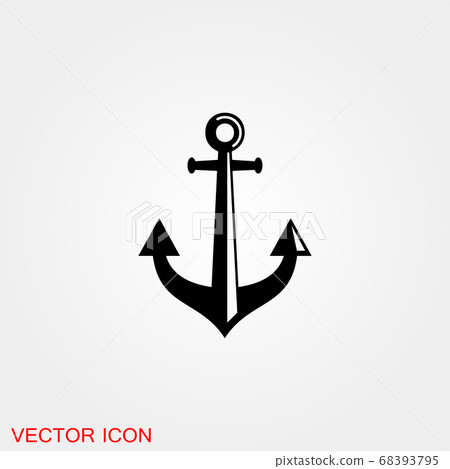 Anchor icon. Anchored flat vector icon for apps - Stock Illustration ...