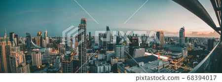 Petchaburi and Central Embassy Aerial views in Ploenchit, Bangkok, Thailand 68394017