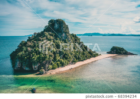 Aerial view of Koh Phak Bia, island in the Andaman Sea between Phuket and Krabi Thailand Aerial view of Koh Phak Bia, island in the Andaman Sea between Phuket and Krabi Thailand 68394234