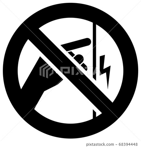 high voltage forbidden sign, modern round sticker high voltage forbidden sign, modern round sticker 68394448
