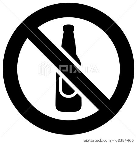 No alcohol forbidden sign, modern round sticker 68394466