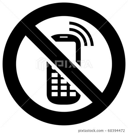 No phone forbidden sign, modern round sticker 68394472