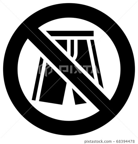 No shorts forbidden sign, modern round sticker 68394478