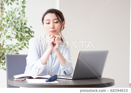 Woman during telework 68394633