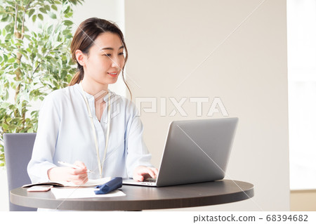 Woman during telework Woman during telework 68394682