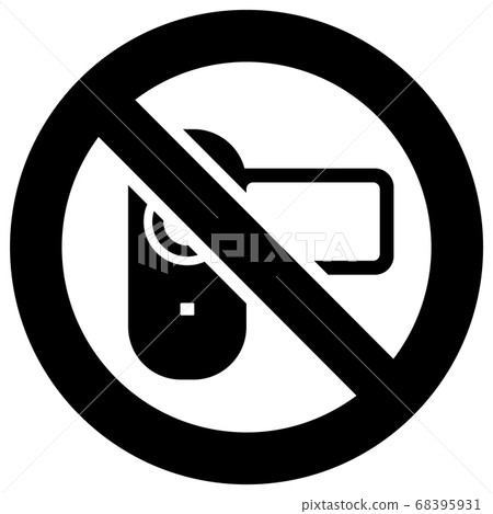 No video recording forbidden sign, modern round 68395931