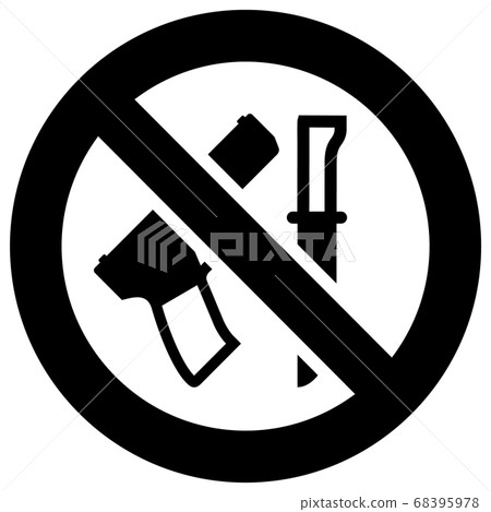No weapon forbidden sign, modern round sticker No weapon forbidden sign, modern round sticker 68395978