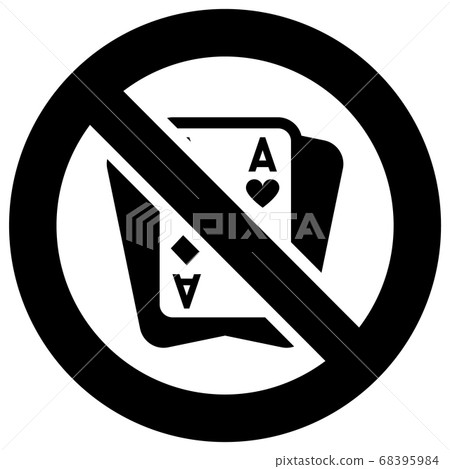 No gambling forbidden sign, modern round sticker 68395984