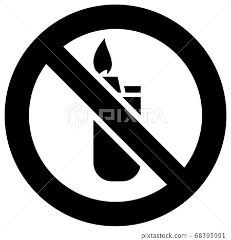 Lighter not allowed forbidden sign, modern round Lighter not allowed forbidden sign, modern round 68395991