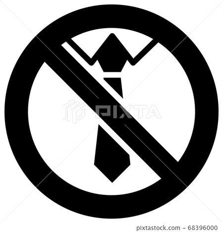 No Neckties forbidden sign, modern round sticker 68396000