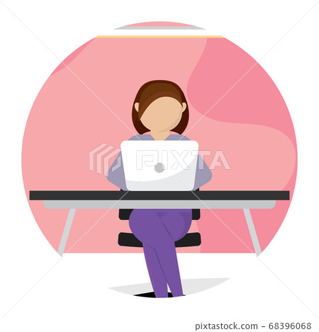 Woman working in home Woman working in home 68396068