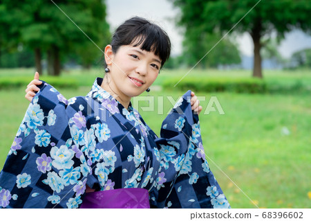 A woman in a yukata A woman in a yukata 68396602