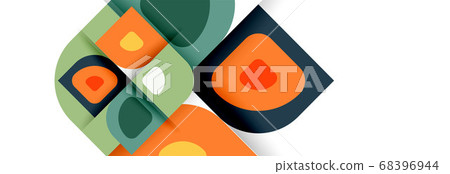 Set of vector modern geometric abstract backgrounds with repeating abstract round shapes patterns and shadow effects Set of vector modern geometric abstract backgrounds with repeating abstract round shapes patterns and shadow effects 68396944