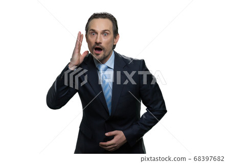 Astonished middle-aged man. Astonished middle-aged man. 68397682
