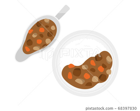 Curry and rice illustration - Stock Illustration [68397830] - PIXTA