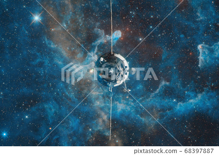 Spacecraft Launch Into Space. Elements of this image furnished by NASA 68397887
