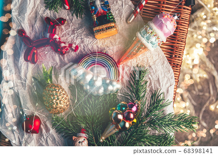 Box of Unusual Modern Christmas Baubles Box of Unusual Modern Christmas Baubles 68398141