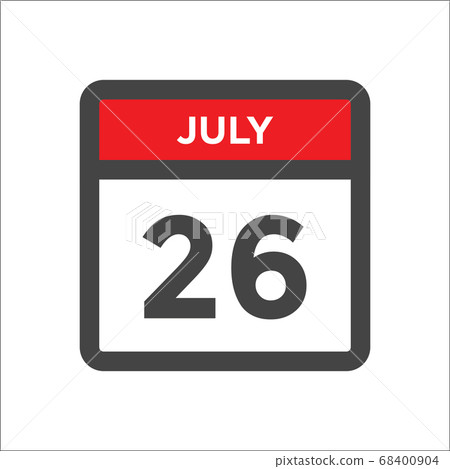 July 26 calendar icon with day of month July 26 calendar icon with day of month 68400904