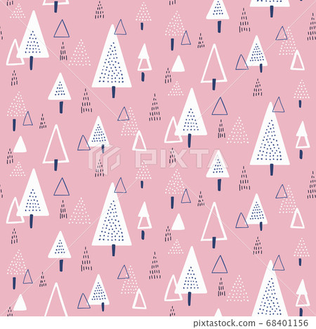 Scandinavian style triangle trees seamless pattern Scandinavian style triangle trees seamless pattern 68401156