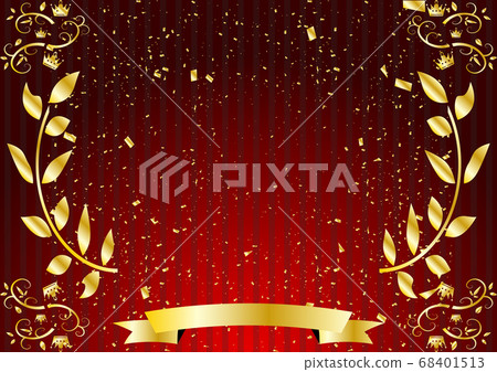 Laurel crown frame confetti stripe background Laurel crown frame confetti stripe background 68401513